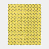 Yellow Summer Bees Pattern Fleece Deken (Voorkant)