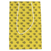 Yellow Summer Bees Pattern Medium Cadeauzakje (Voorkant)