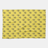 Yellow Summer Bees Pattern Theedoek (Horizontaal)
