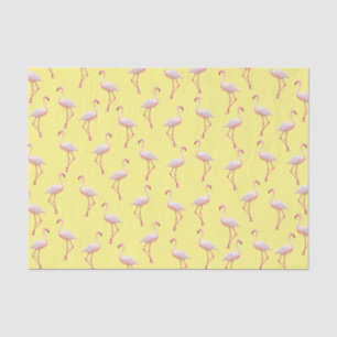 Yellow Summer Flamingo patroon Tissuepapier