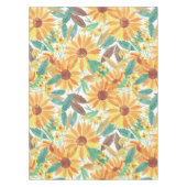 Yellow Summer Sunflower Waterverf Pattern Tafelkleed (Voorkant)