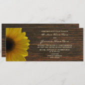 Yellow Sunflower & Barnwood Fall Wedding Invite Kaart (Voorkant / Achterkant)
