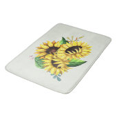 Yellow Sunflower Bouquet in Waterverf Badmat (Gekanteld)