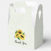 Yellow Sunflower Bouquet in Waterverf Dank u wel Bedankdoosjes (Geopend)