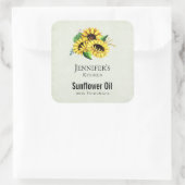 Yellow Sunflower Bouquet in Waterverf Kitchen Vierkante Sticker (Tas)