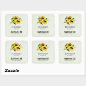 Yellow Sunflower Bouquet in Waterverf Kitchen Vierkante Sticker (Vel)