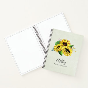 Yellow Sunflower Bouquet in Waterverf Notitieboek