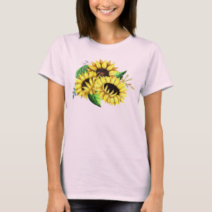 Yellow Sunflower Bouquet in Waterverf T-shirt