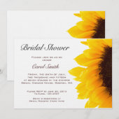 Yellow Sunflower Bridal Shower Invitation Kaart (Voorkant / Achterkant)