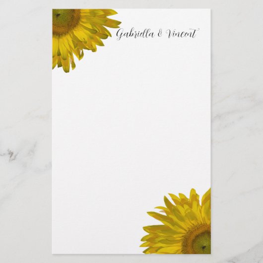 Yellow Sunflower Briefpapier (Voorkant)
