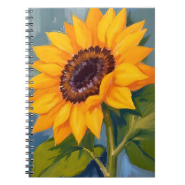 Yellow Sunflower Bright Watercolor Floral Notitieboek