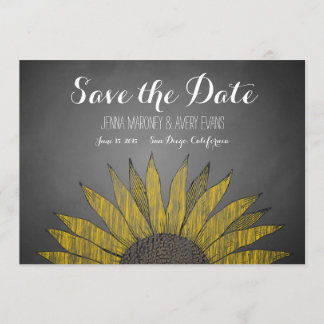 Yellow Sunflower Chalk Save the Date