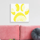 Yellow Sunflower Dog Paw Print (Insitu (Woonkamer))