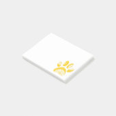 Yellow Sunflower Dog Paw Print Post-it® Notes (Schuin)