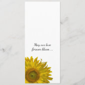 Yellow Sunflower Edge Wedding Programme Programma (Voorkant)