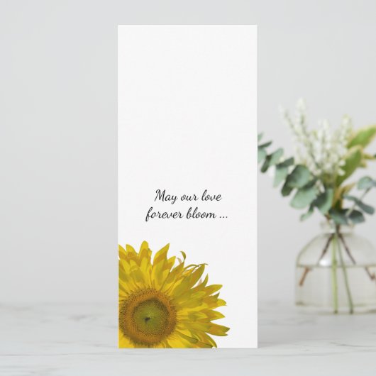 Yellow Sunflower Edge Wedding Programme Programma (Staand voorkant)