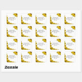 Yellow Sunflower Edge Wedding Save the Date Vierkante Sticker (Vel)