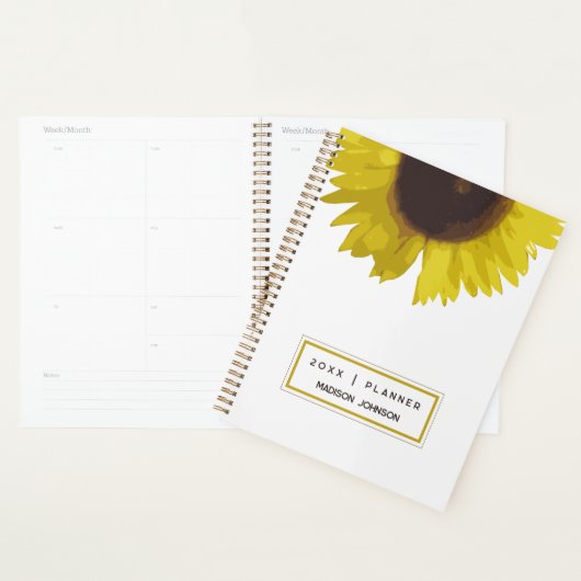 Yellow Sunflower Floral Custom Name 2026 (Devant avec enveloppe)