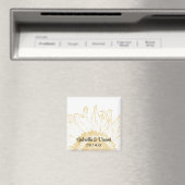 Yellow Sunflower Graphic Wedding Magneet (Insitu (Vaatwasser))