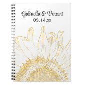 Yellow Sunflower Graphic Wedding Notitieboek (Voorkant)