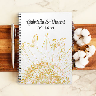 Yellow Sunflower Graphic Wedding Notitieboek