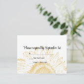 Yellow Sunflower Graphic Wedding RSVP Kaart (Staand voorkant)