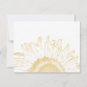 Yellow Sunflower Graphic Wedding RSVP Kaart (Achterkant)
