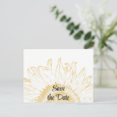 Yellow Sunflower Graphic Wedding Save the Date Aankondigingskaart (Staand voorkant)