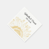 Yellow Sunflower Graphic Wedding Servet (Hoek)