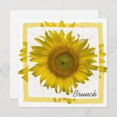 Yellow Sunflower Moederdag Brunch Kaart (Voorkant / Achterkant)