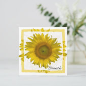 Yellow Sunflower Moederdag Brunch Kaart (Staand voorkant)