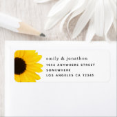 Yellow Sunflower Names Return Address Label (Insitu)
