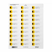 Yellow Sunflower Names Return Address Label (Full Sheet)