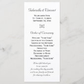 Yellow Sunflower on White Wedding Programme Programma (Achterkant)