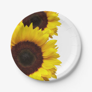 Yellow Sunflower Paper Picnic Party Birthday Bord