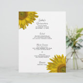 Yellow Sunflower Quinceanera Menu (Staand voorkant)