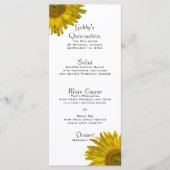 Yellow Sunflower Quinceañera Menu (Voorkant)