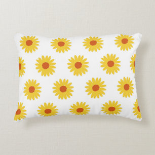 Yellow Sunflower Retro Y2K-patroon Accent Kussen
