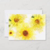 *~* Yellow Sunflower Rustic Wedding RSVP (Achterkant)
