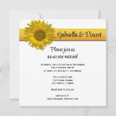 Yellow Sunflower Stripe Wedding Kaart (Voorkant)