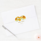 Yellow Sunflower Wedding Classic Hart Sticker (Envelop)