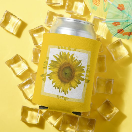 Yellow Sunflower Wedding Favor Blikjeskoeler (Insitu Zomer)