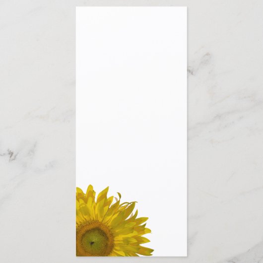 Yellow Sunflower Wedding Programme Programma (Achterkant)