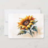 Yellow Sunflower Wedding RSVP-kaart RSVP Kaartje (Achterkant)