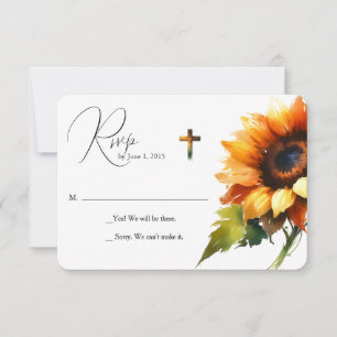 Yellow Sunflower Wedding RSVP-kaart RSVP Kaartje