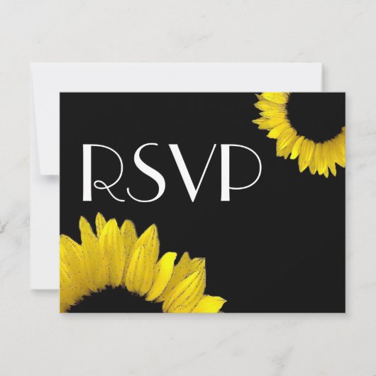 Yellow Sunflower Wedding RSVP-reactiekaart RSVP Kaartje (Voorkant)