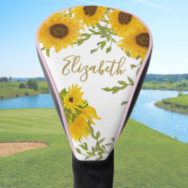 Yellow Sunflowers Floral custom name ladies  Golfheadcover