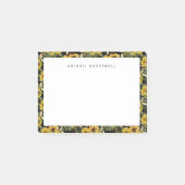 Yellow Sunflowers Floral Pattern Voeg Jouw naam to Post-it® Notes (Voorkant)