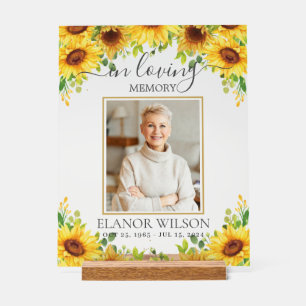 Yellow Sunflowers Funeral Memorial Afbeelding Foto Acryl Bord