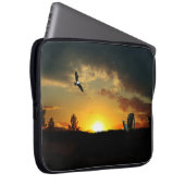 Yellow Sunset Grassy Meadow Electronics Bag Laptop Sleeve (Voorkant Rechts)